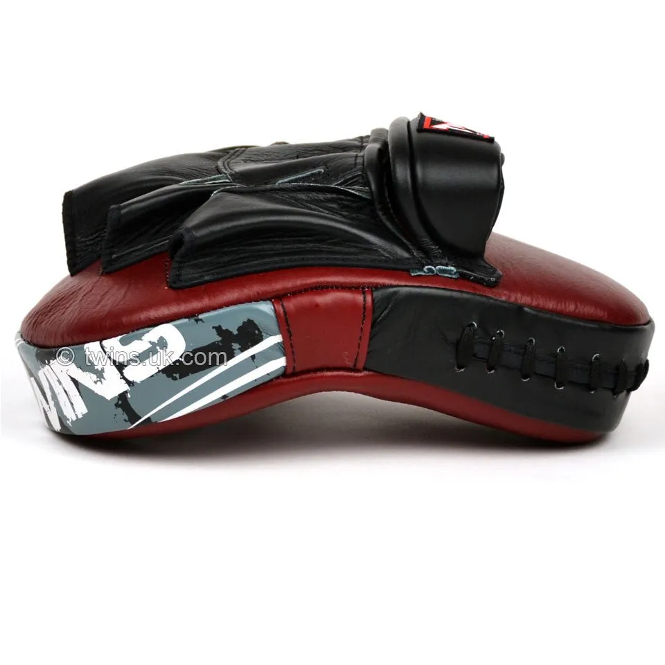 Twins PML-10 Deluxe Curved Focus Mitts Burgundy